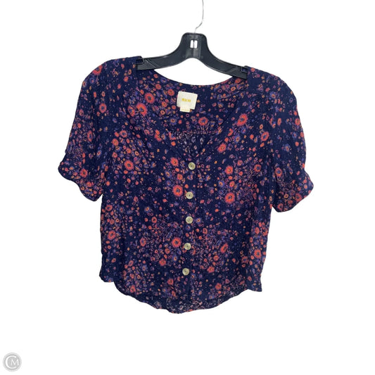 Top Short Sleeve By Anthropologie In Purple, Size: M