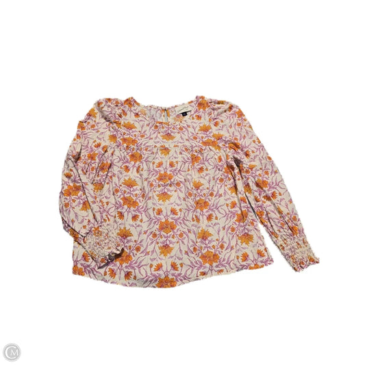 Blouse Long Sleeve By Universal Thread In Floral Print, Size: S
