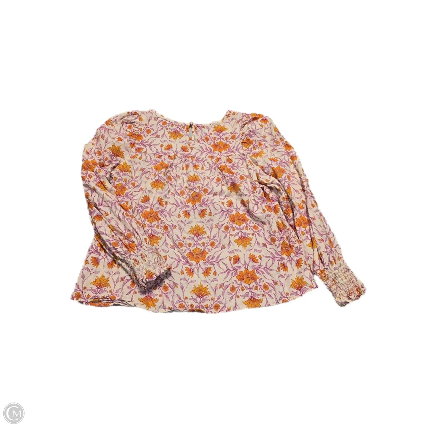 Blouse Long Sleeve By Universal Thread In Floral Print, Size: S