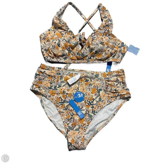 Swimsuit 2pc By Cupshe In Floral Print, Size: 2x