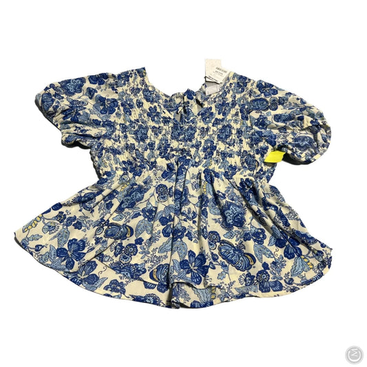 Top Short Sleeve By Sienna Sky In Blue & Cream, Size: Xl