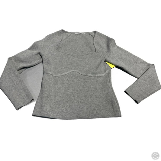 Top Long Sleeve By Abercrombie And Fitch In Grey, Size: L