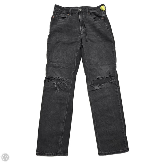 Jeans Straight By American Eagle In Black, Size: 8