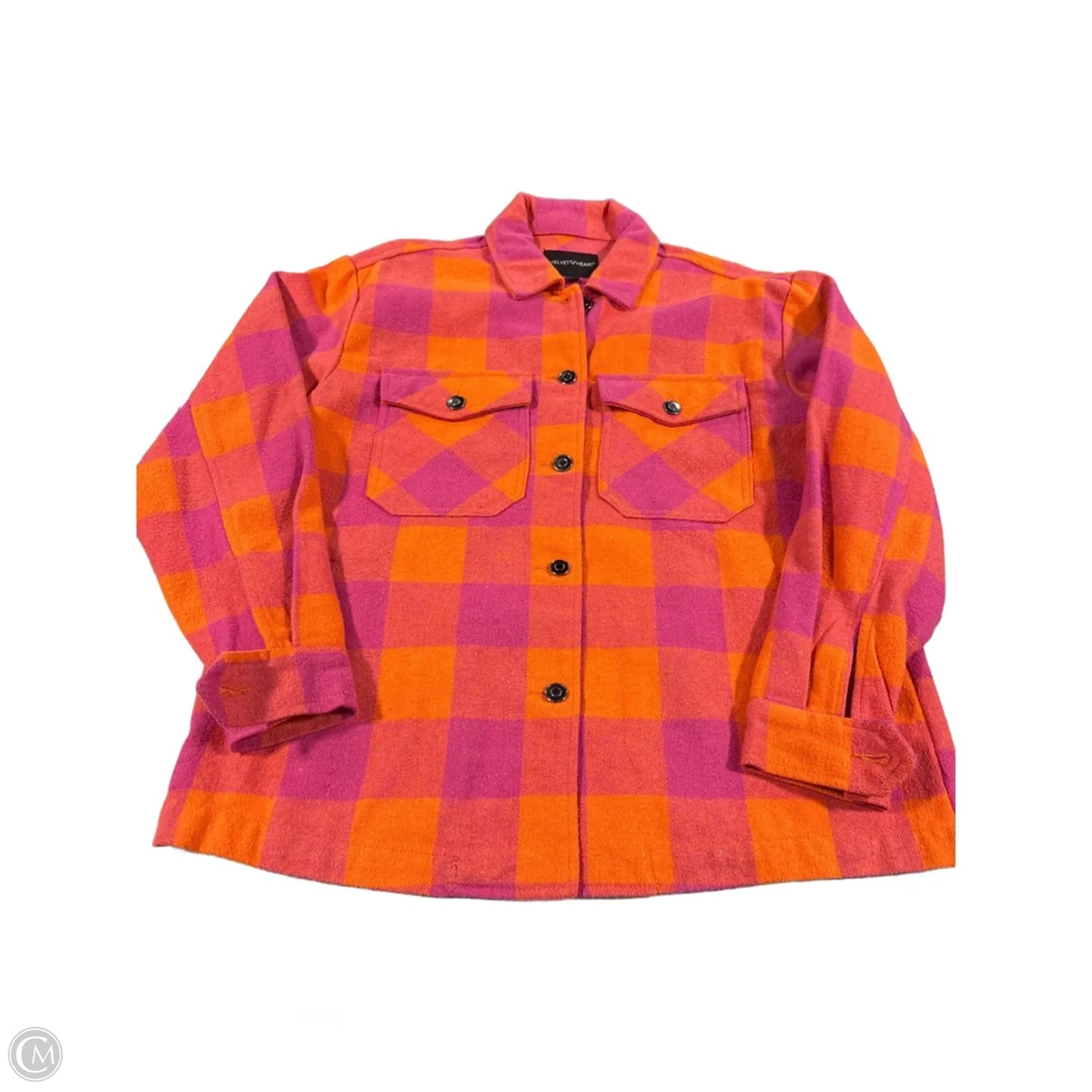 Top Long Sleeve By Velvet Heart In Orange & Pink, Size: S
