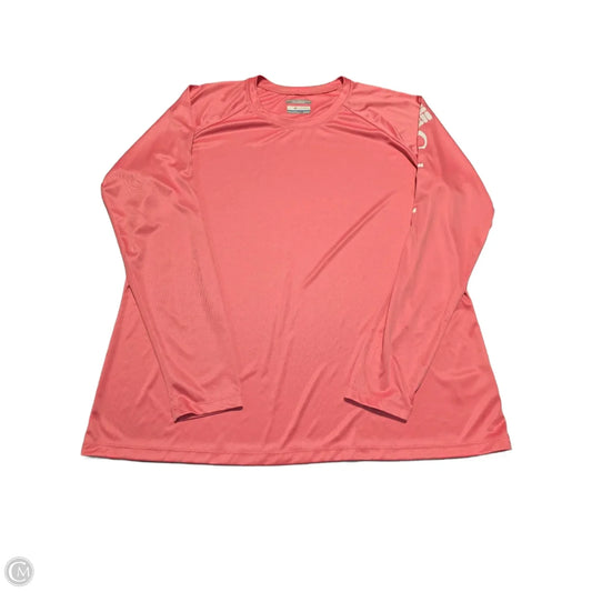 Athletic Top Long Sleeve Collar By Columbia In Pink, Size: 2x