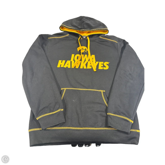 Sweatshirt Hoodie By Russel Athletic In Black & Yellow, Size: S