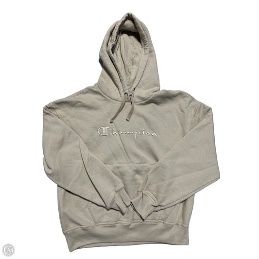 Sweatshirt Hoodie By Champion In Tan, Size: M