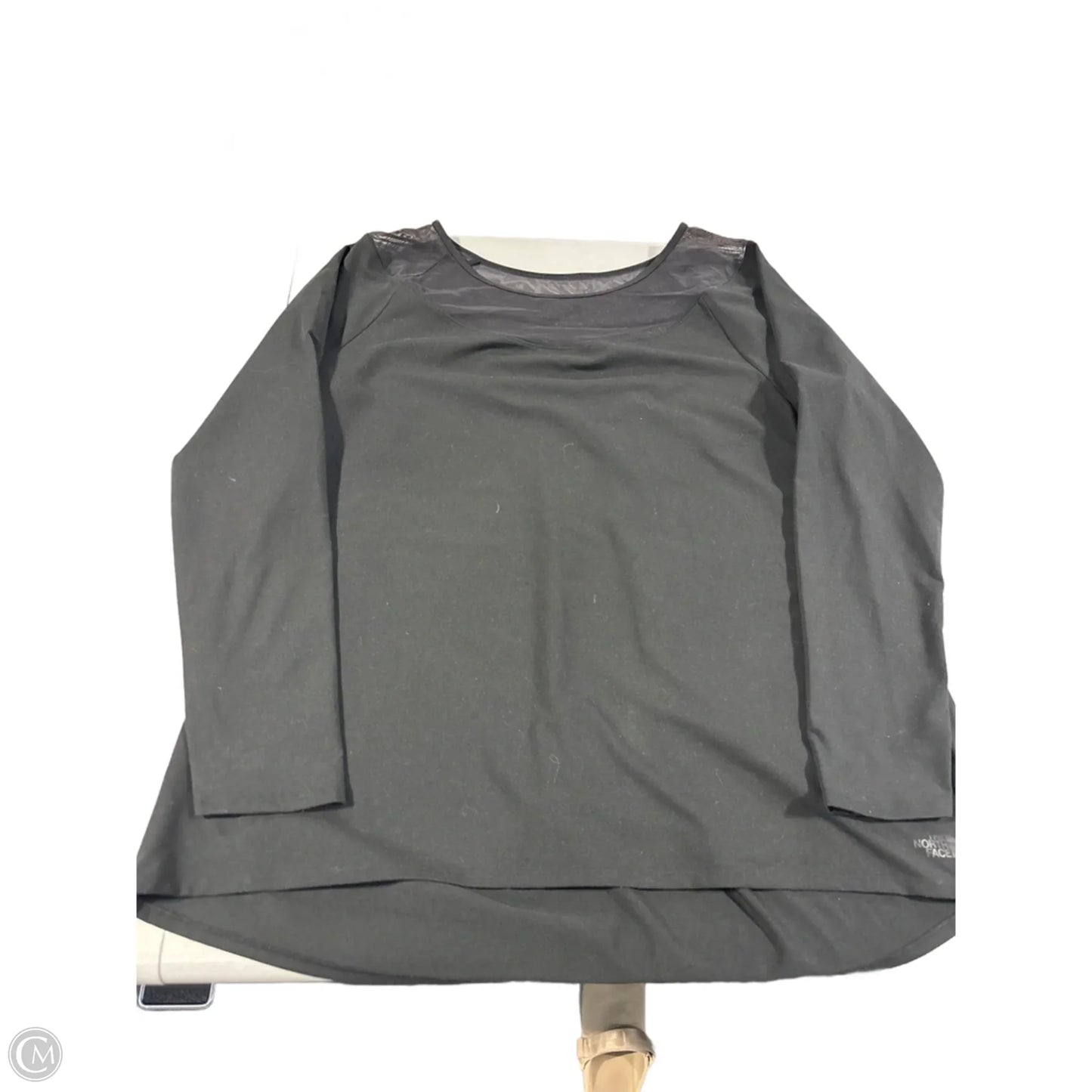 Athletic Top Long Sleeve Collar By The North Face In Black, Size: Xxl