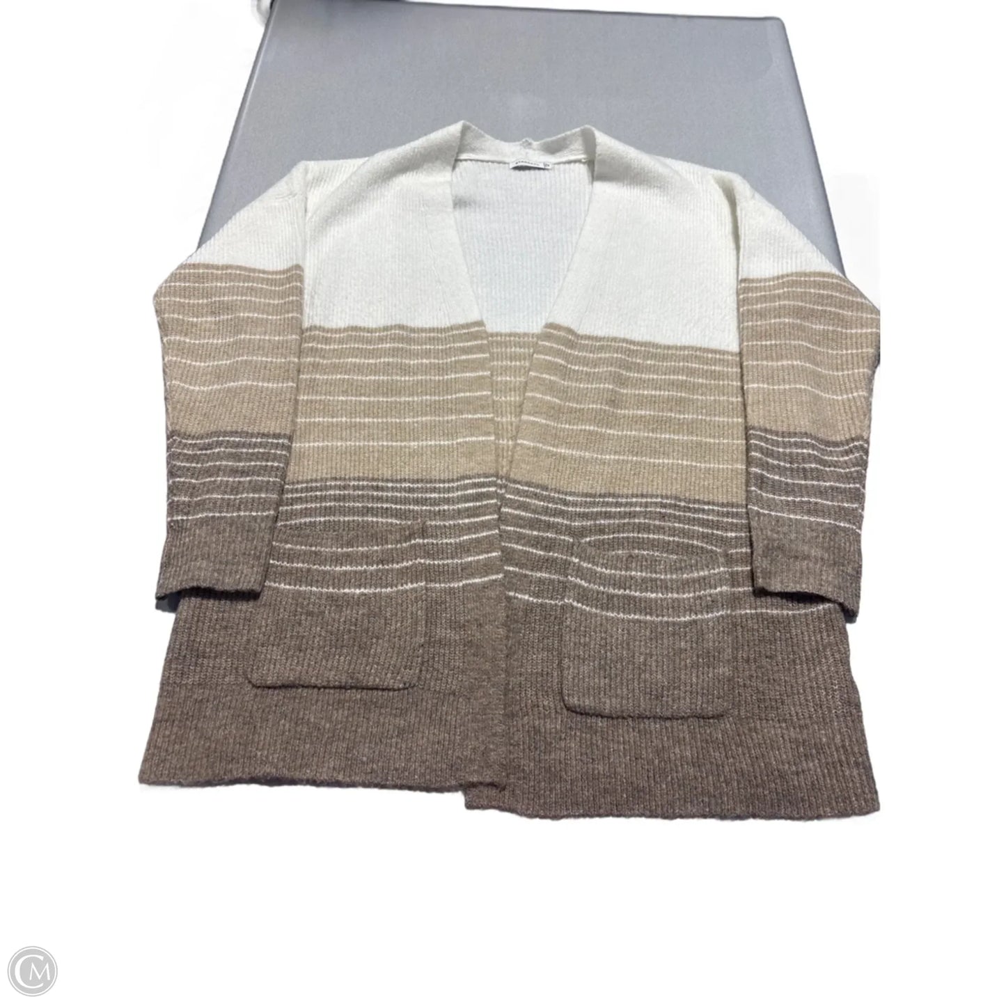 Cardigan By Staccato In Brown & Cream, Size: M