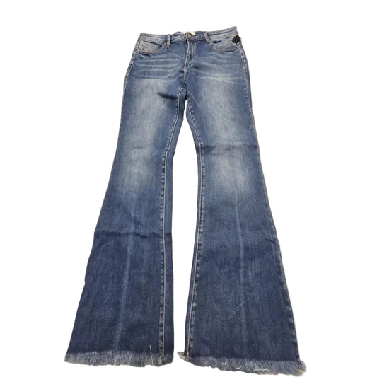 Jeans Flared By Kancan In Blue Denim, Size: 12