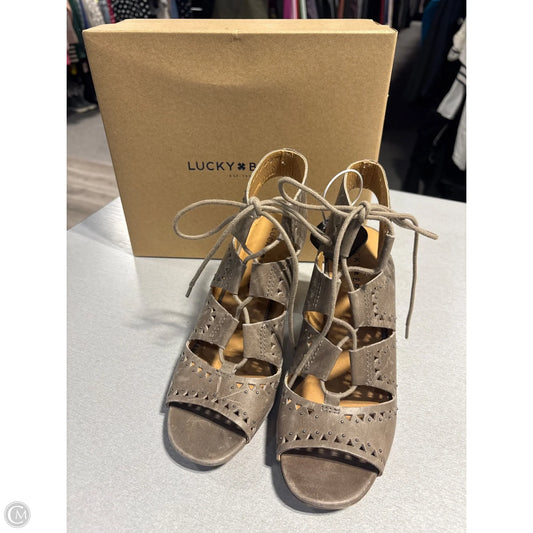 Shoes Heels Block By Lucky Brand In Grey, Size: 8