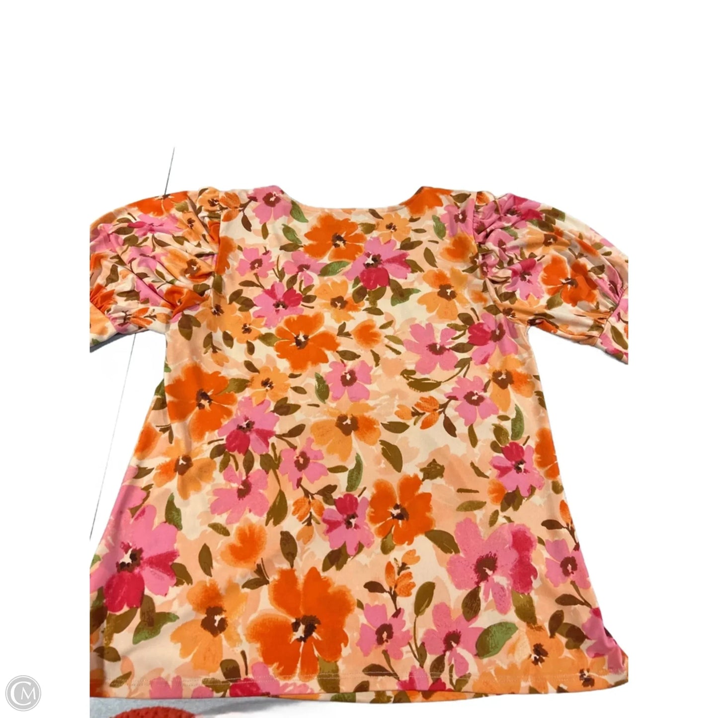 Blouse Short Sleeve By Cece In Orange, Size: M