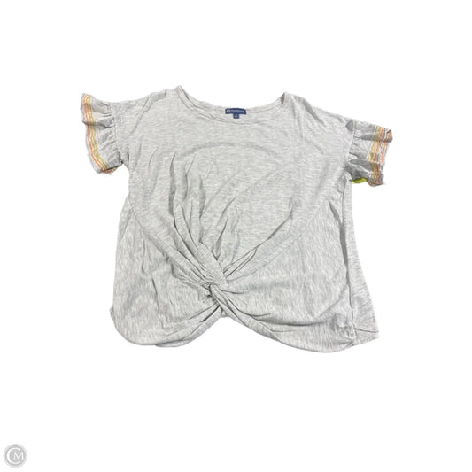 Top Short Sleeve By Democracy In Grey, Size: L