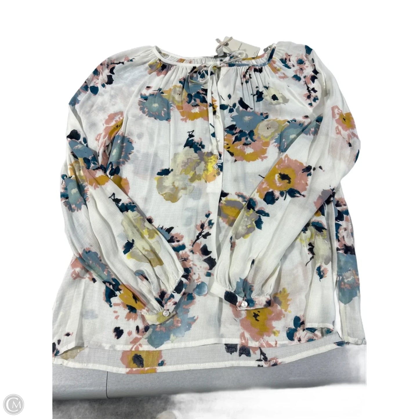 Blouse Long Sleeve By Lucky Brand In Floral Print, Size: S