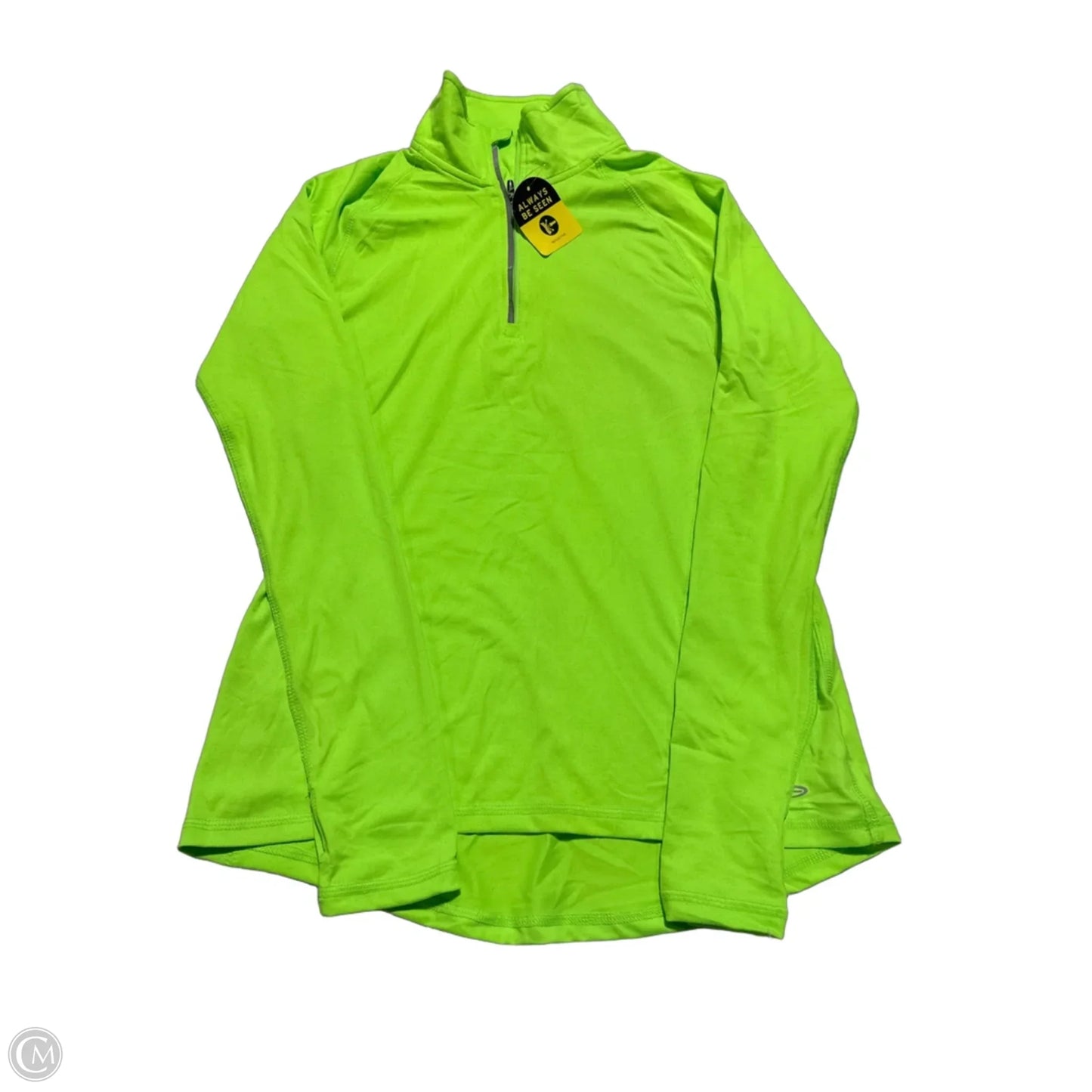 Athletic Top Long Sleeve Collar By Champion In Green, Size: Xs