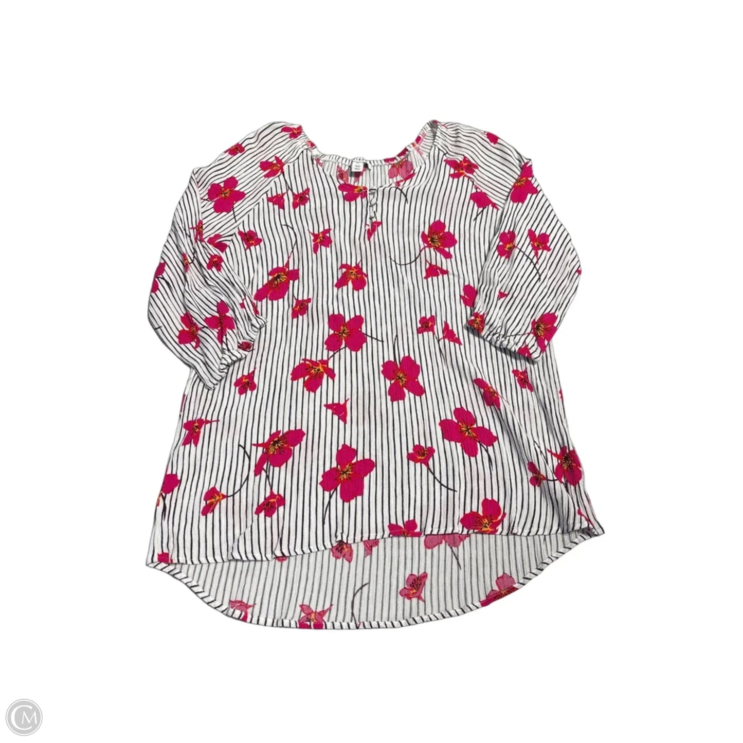 Top 3/4 Sleeve By Tribal In Floral Print, Size: L