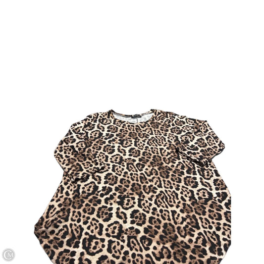 Top 3/4 Sleeve By Cmb In Animal Print, Size: Xxl