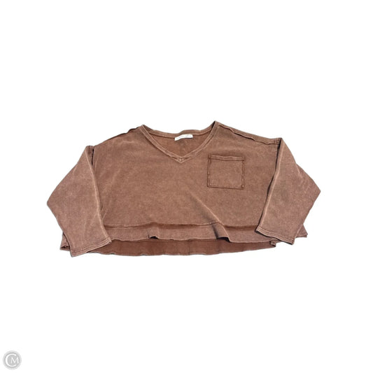 Top Long Sleeve By Altard State In Brown, Size: M