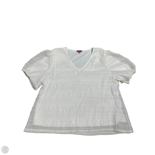 Top Short Sleeve By Vince Camuto In White, Size: Xl
