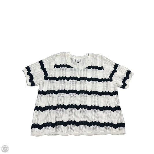 Top Short Sleeve By Cabi In Striped Pattern, Size: L