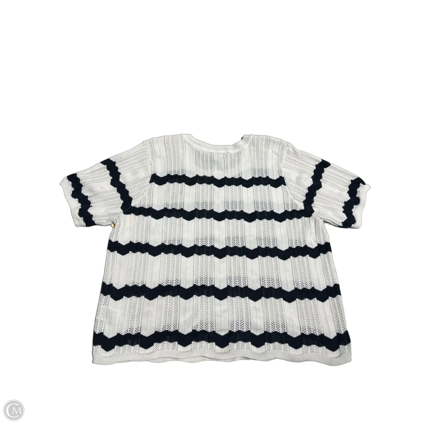 Top Short Sleeve By Cabi In Striped Pattern, Size: L