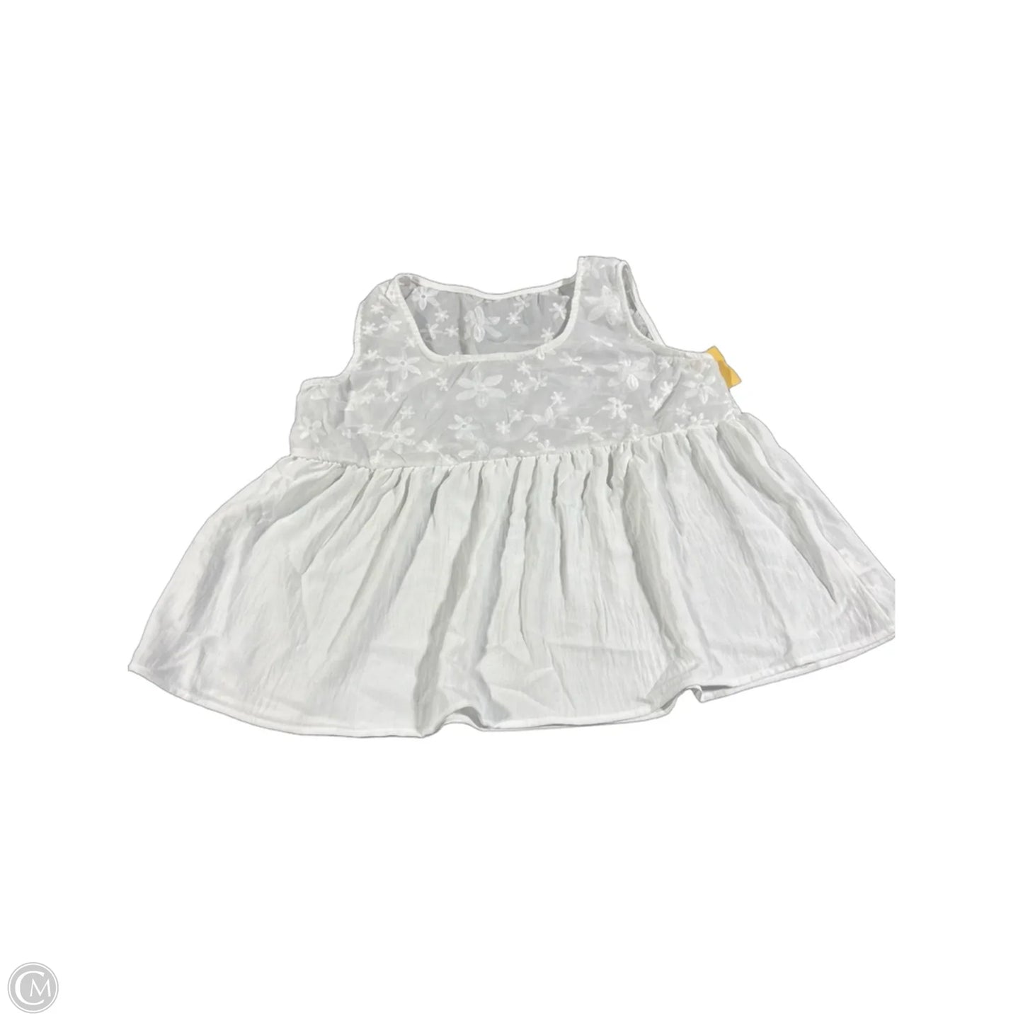 Top Short Sleeve By Shein In White, Size: L