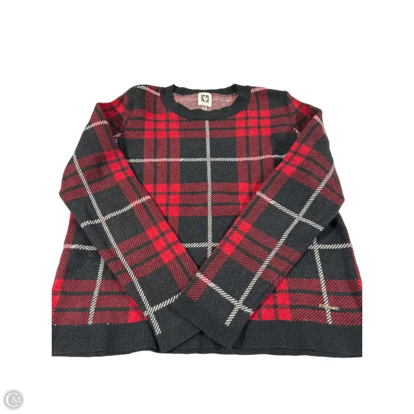 Sweater By Anne Klein In Black & Red, Size: M