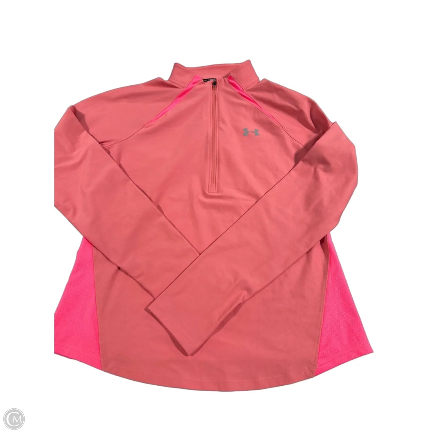 Athletic Top Long Sleeve Collar By Under Armour In Pink, Size: M