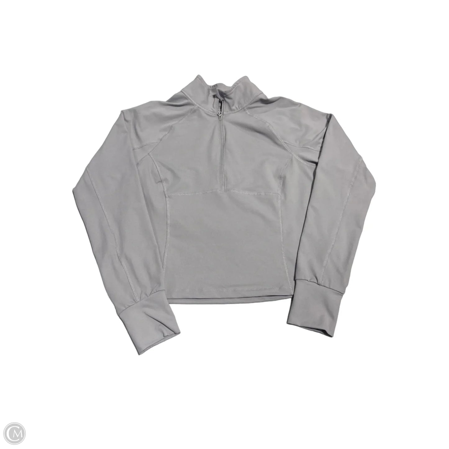 Athletic Top Long Sleeve Collar By Layer 8 In Grey, Size: L