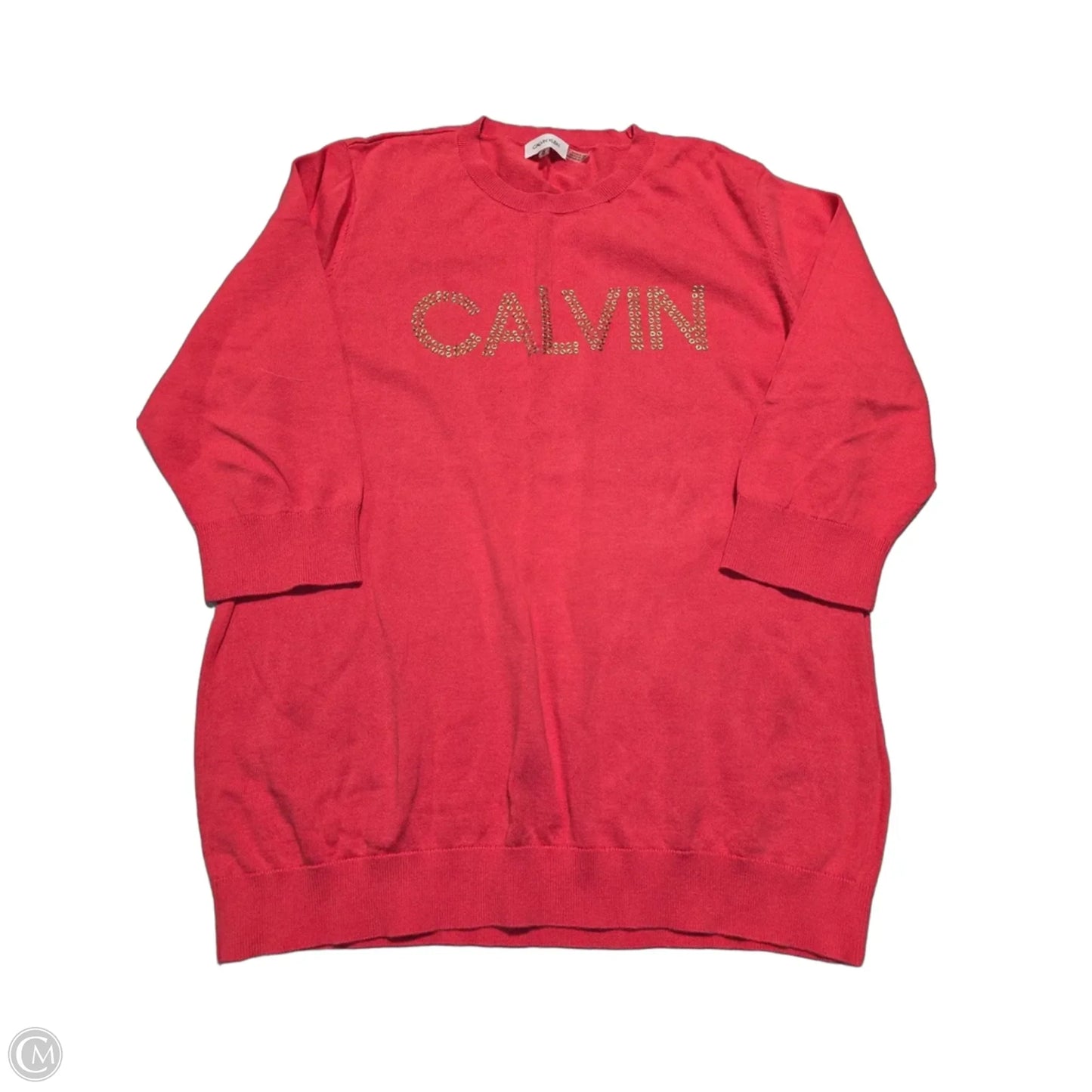 Top Long Sleeve By Calvin Klein In Pink, Size: Xl