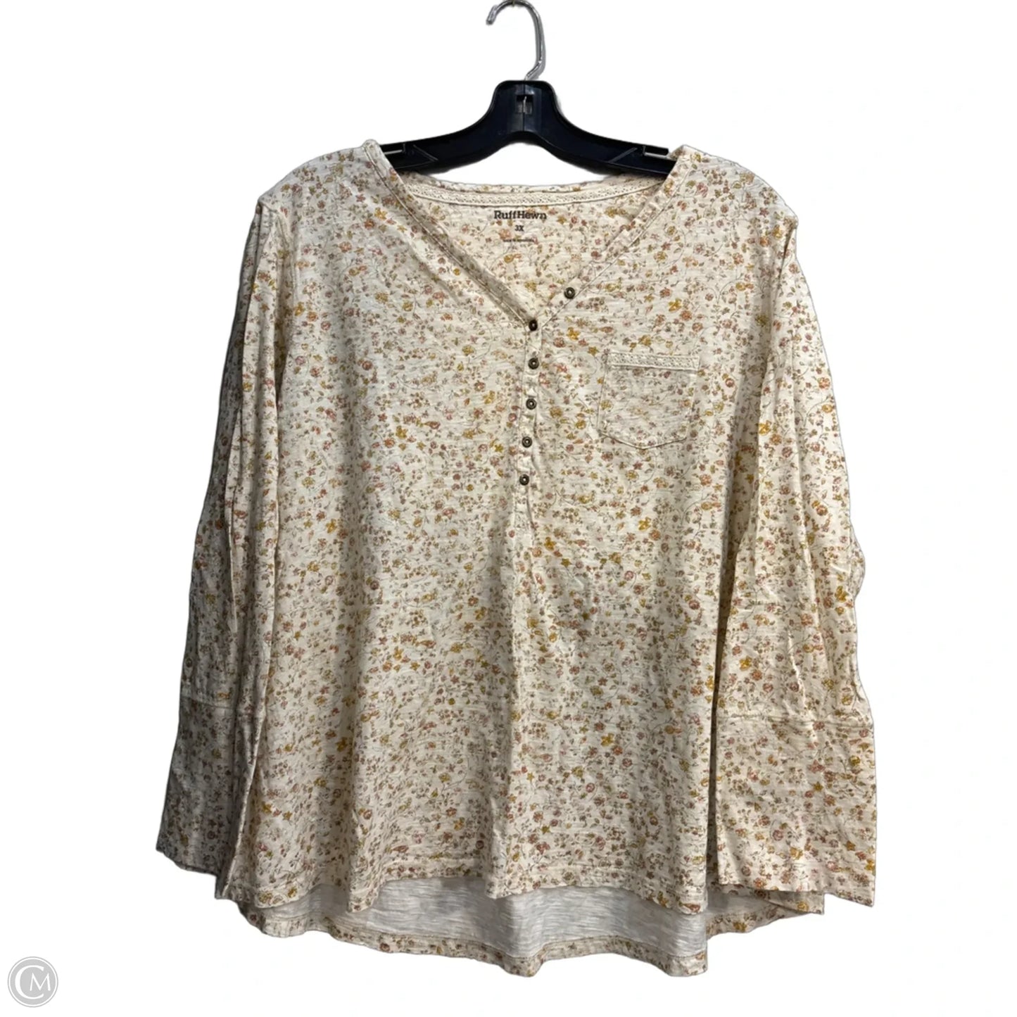 Top Long Sleeve By Ruff Hewn In Floral Print, Size: 3x
