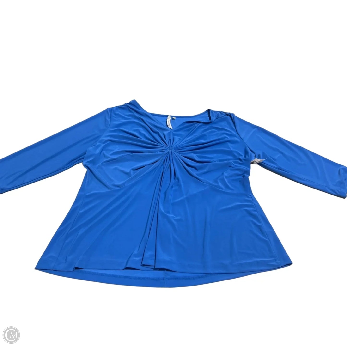 Top 3/4 Sleeve By Cmc In Blue, Size: 2x