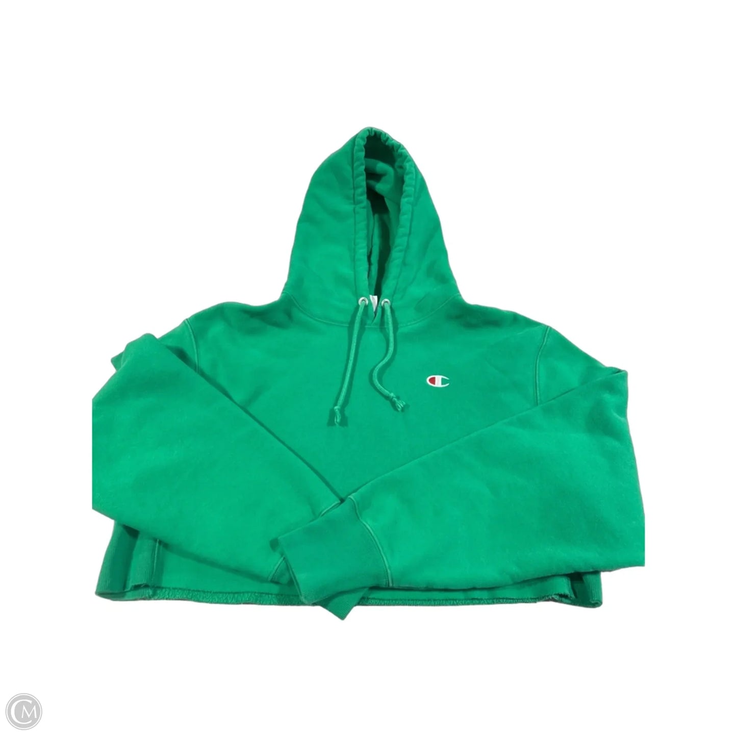 Sweatshirt Hoodie By Champion In Green, Size: M