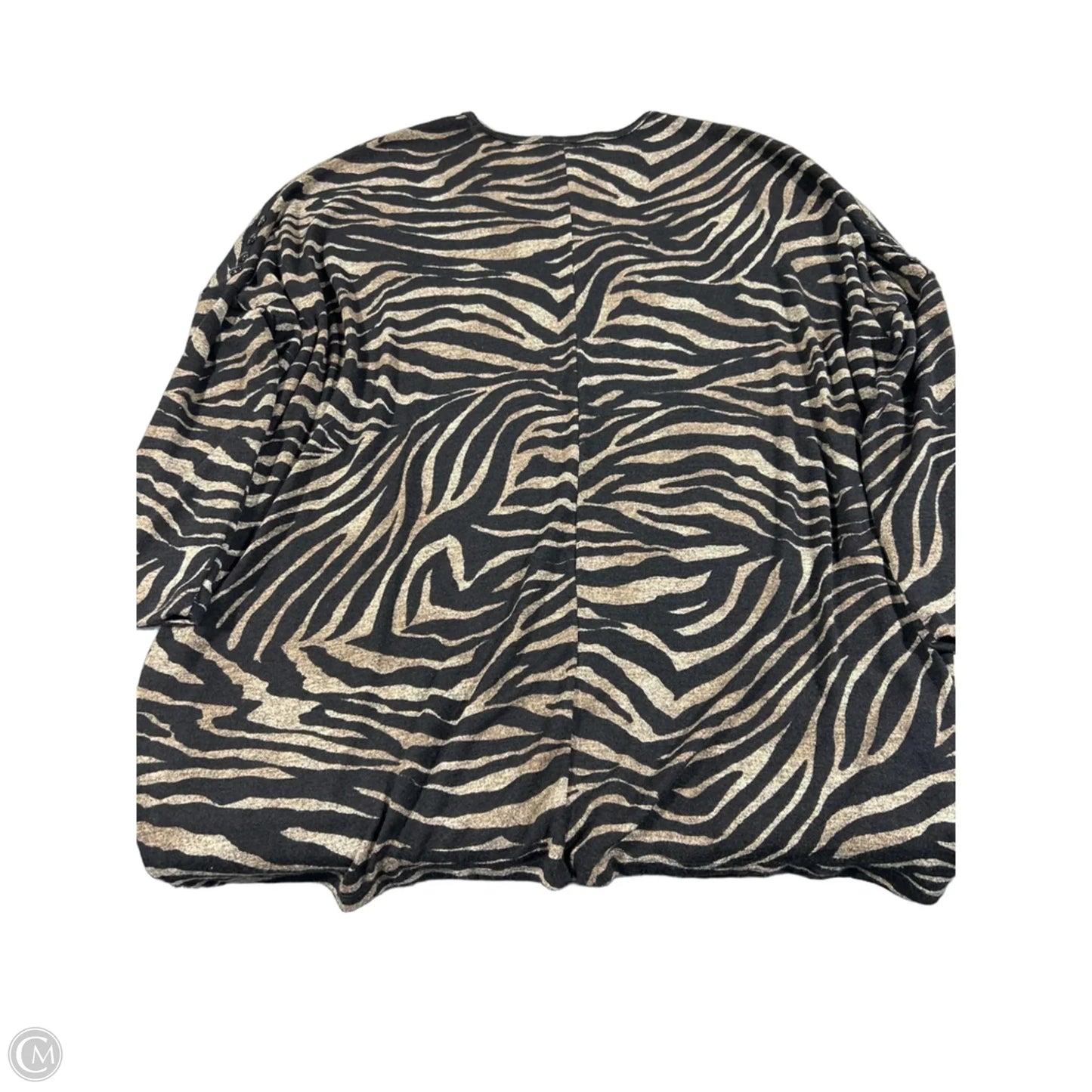 Top 3/4 Sleeve By Clara Sun Woo In Zebra Print, Size: L