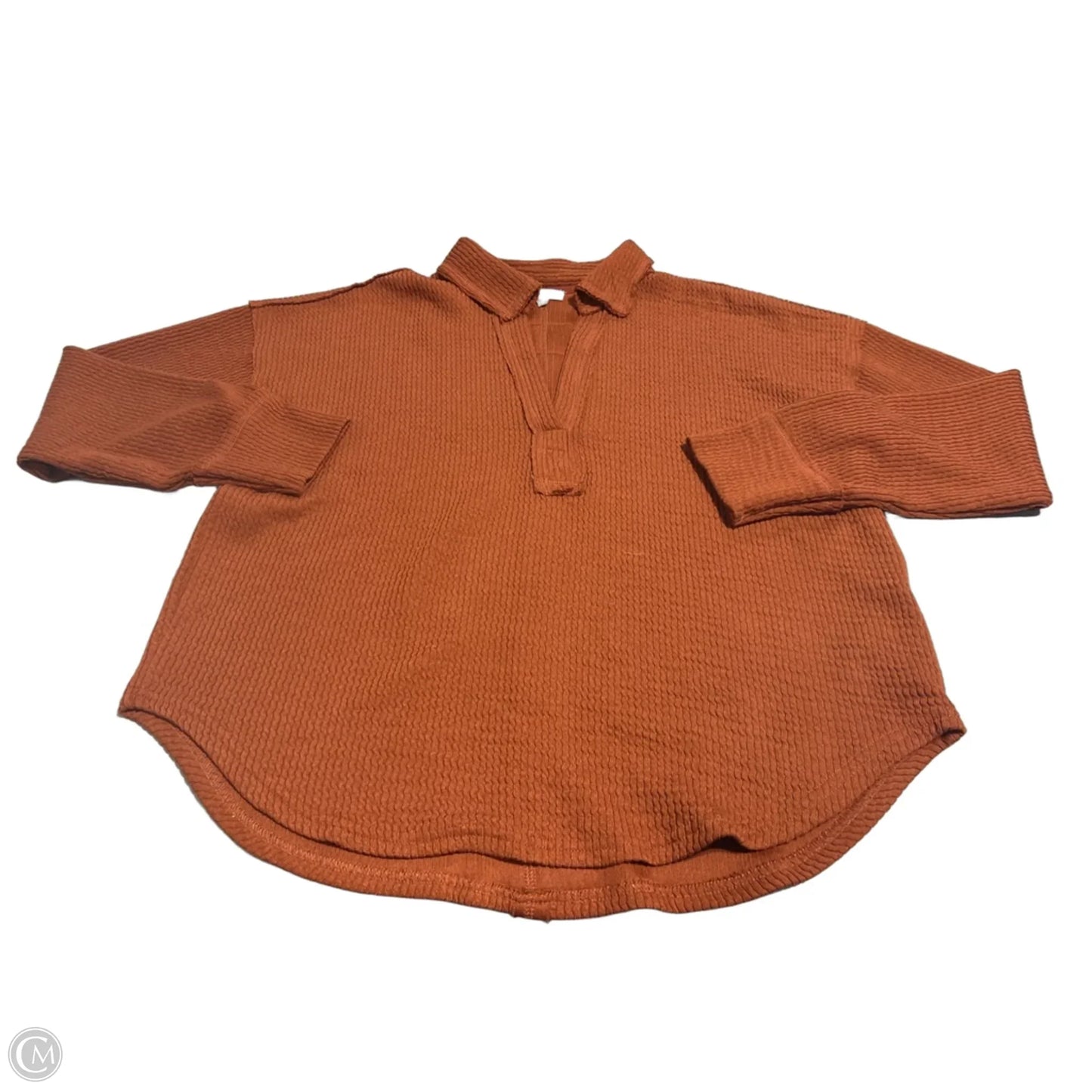 Top Long Sleeve By Blu Pepper In Orange, Size: Xl