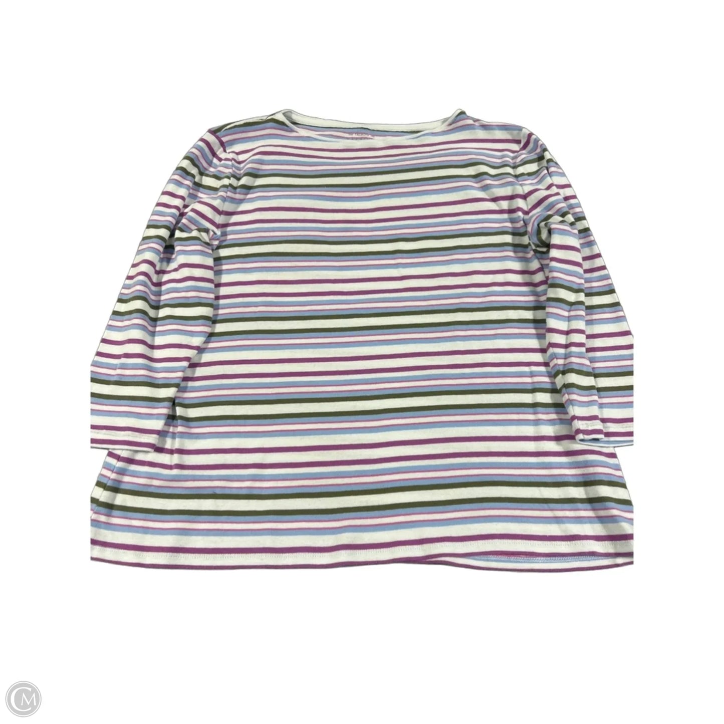 Top 3/4 Sleeve By Talbots In Striped Pattern, Size: Xl