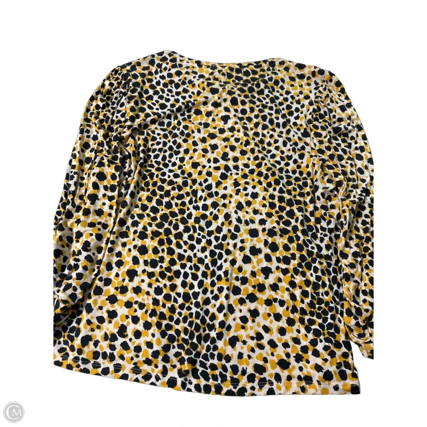 Top 3/4 Sleeve By Ann Taylor In Black & Yellow, Size: Xl
