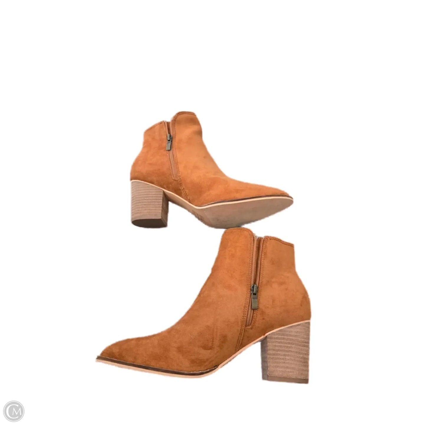 Boots Ankle Heels By Cma In Brown, Size: 11