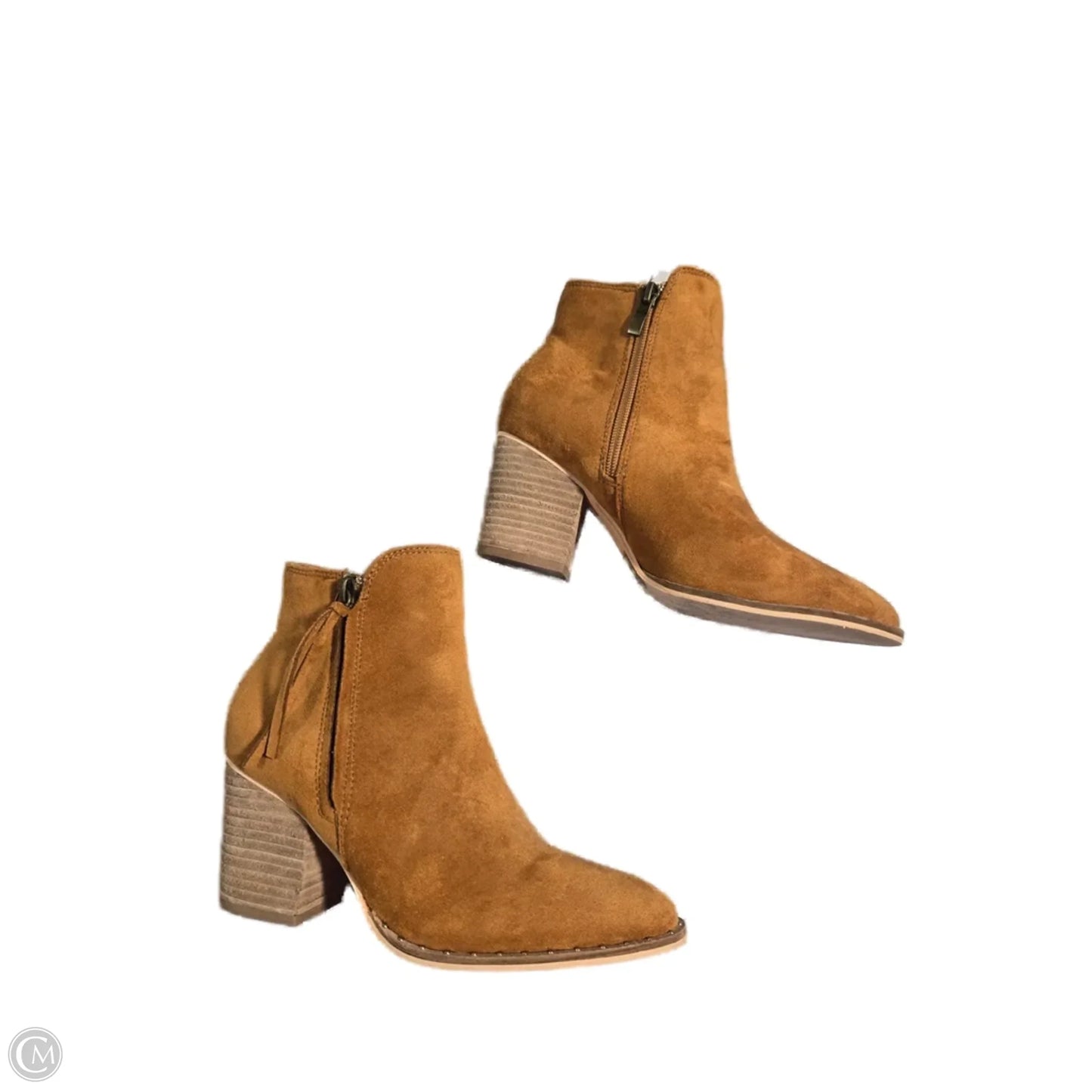 Boots Ankle Heels By Cma In Brown, Size: 7.5