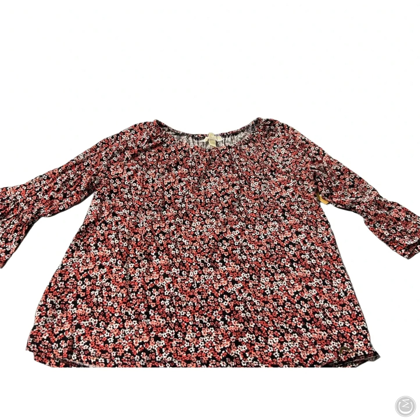 Top 3/4 Sleeve By Michael By Michael Kors In Floral Print, Size: L