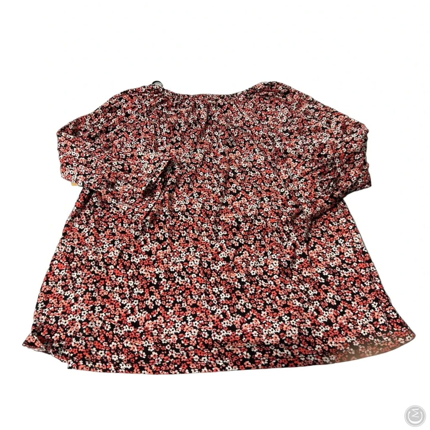 Top 3/4 Sleeve By Michael By Michael Kors In Floral Print, Size: L