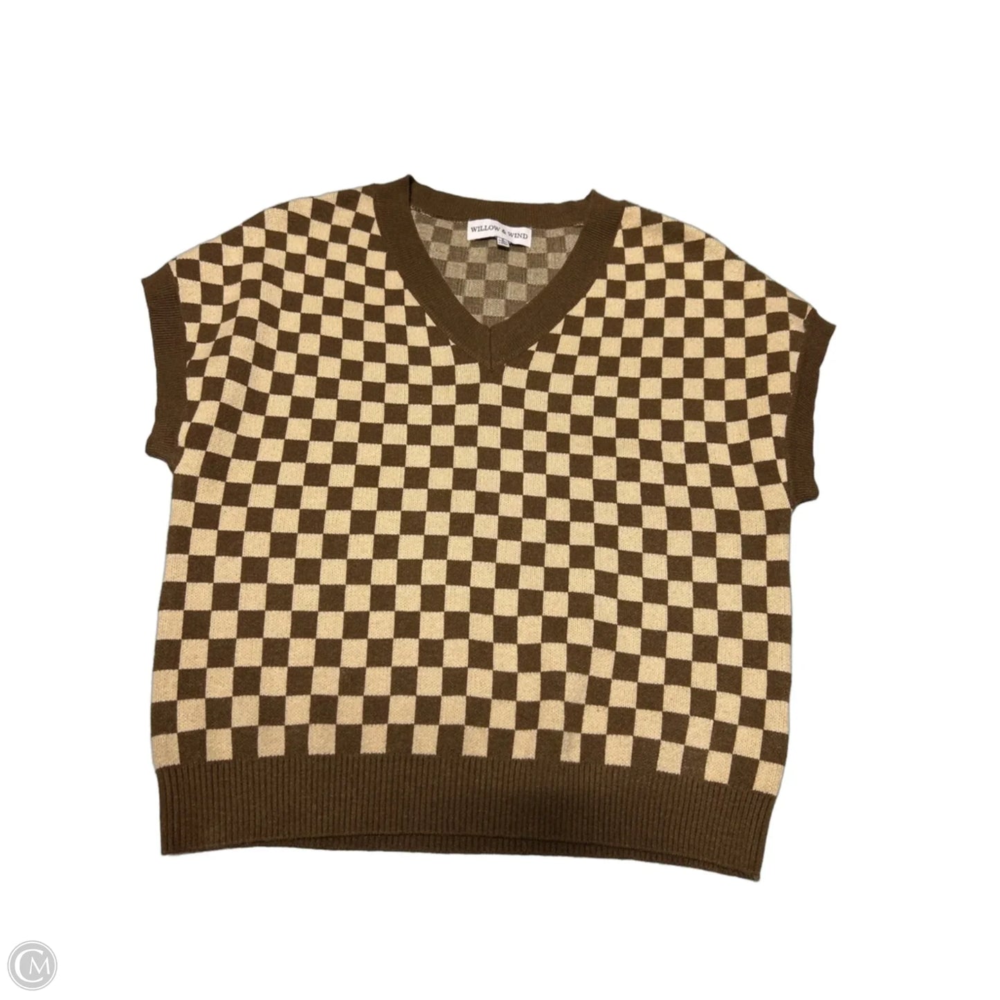 Top Short Sleeve By Clothes Mentor In Brown & Tan, Size: S
