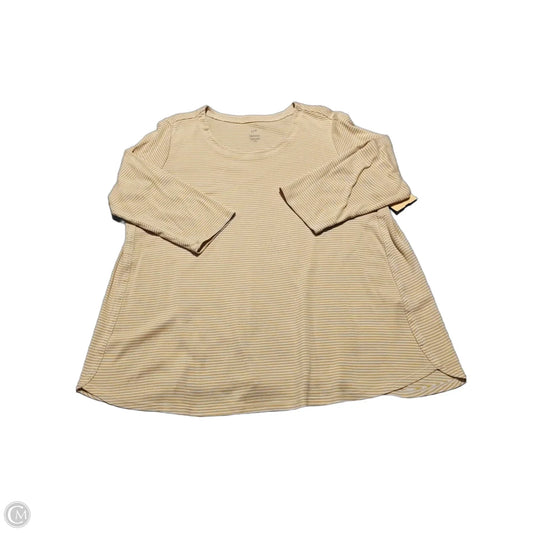 Top 3/4 Sleeve By J. Jill In White & Yellow, Size: Xlp