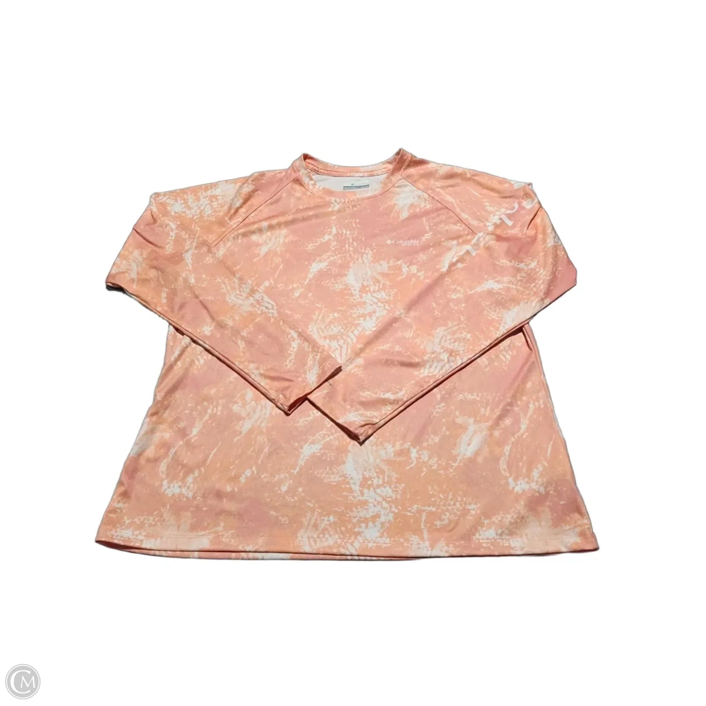 Athletic Top Long Sleeve Collar By Columbia In Orange & Pink, Size: Xxl