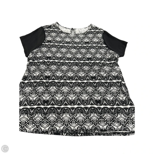Top Short Sleeve By Liz And Co In Black & White, Size: 2x