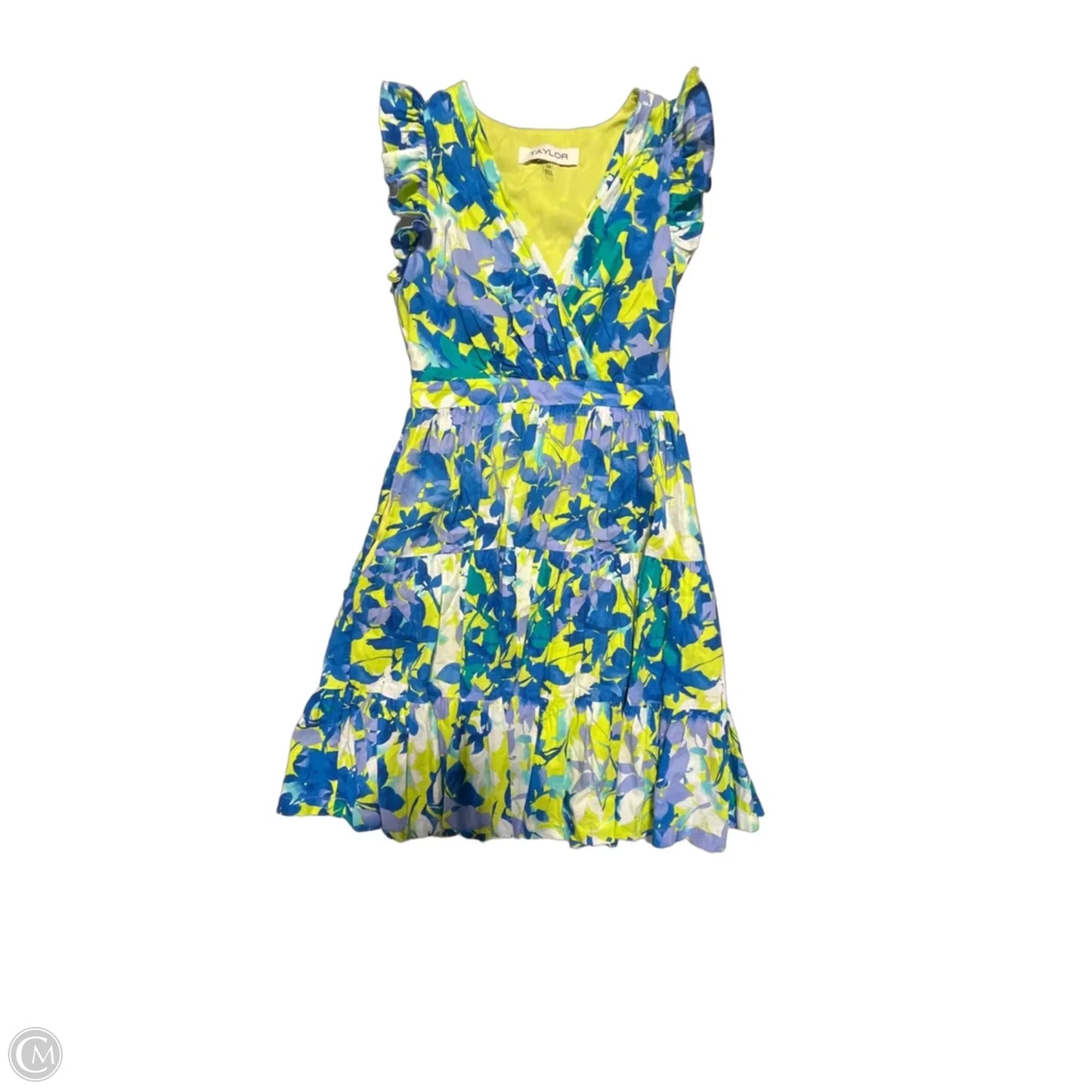 Dress Casual Short By Taylor In Blue & Green, Size: Xs