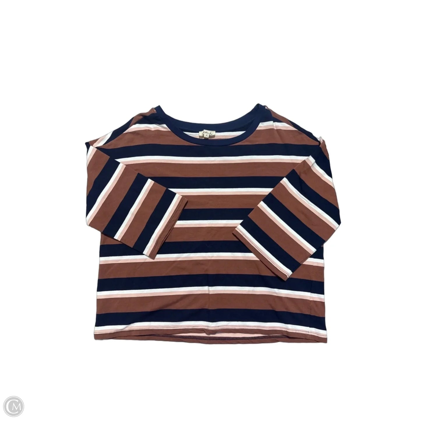 Top 3/4 Sleeve By Listicle In Striped Pattern, Size: L