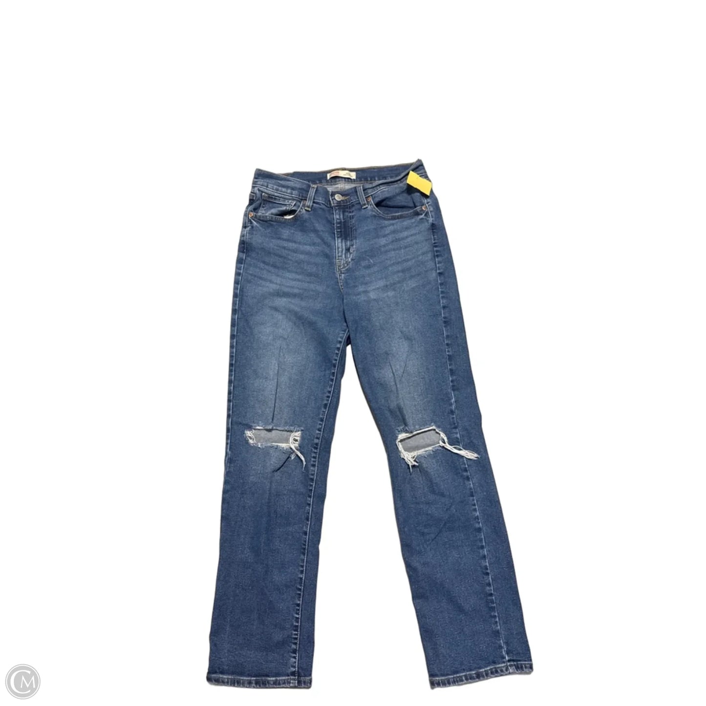 Jeans Straight By Levis In Blue Denim, Size: 8