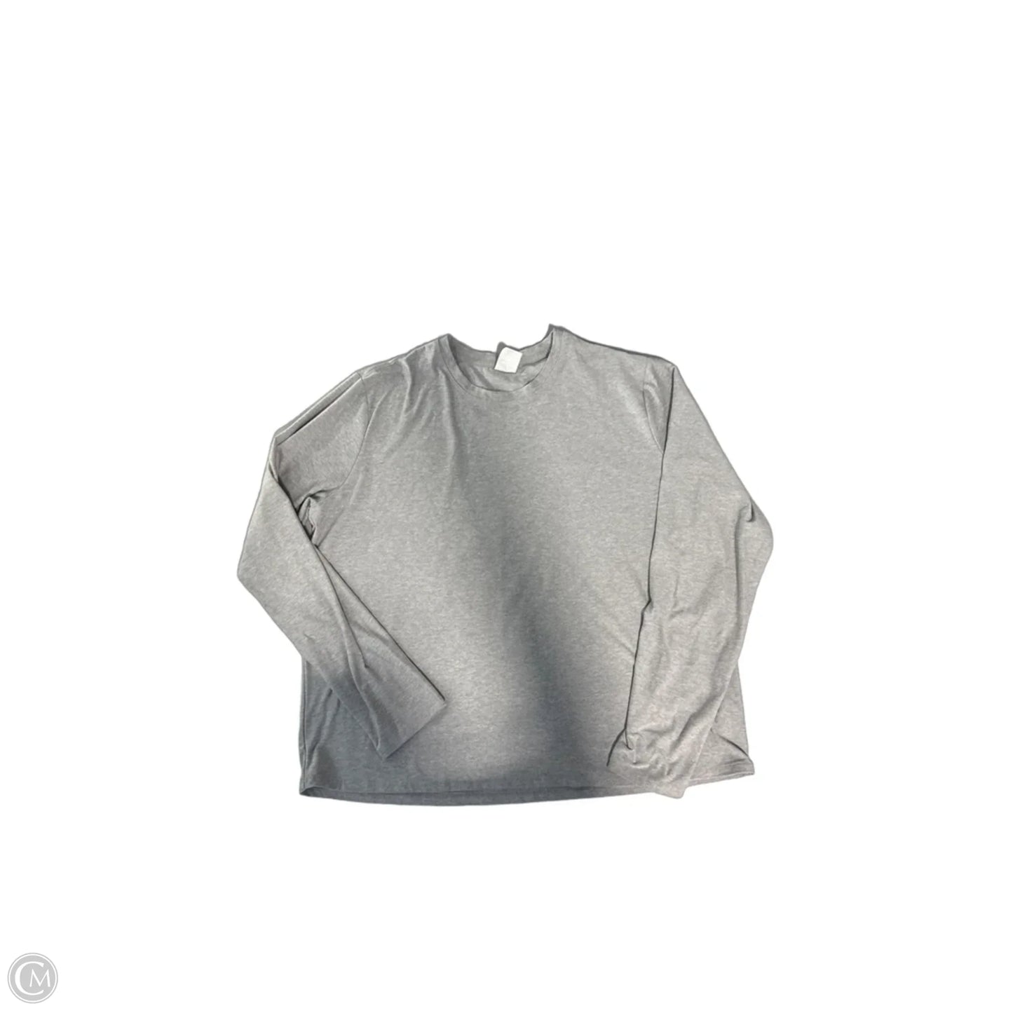 Athletic Top Long Sleeve Collar By Athletic Works In Grey, Size: L