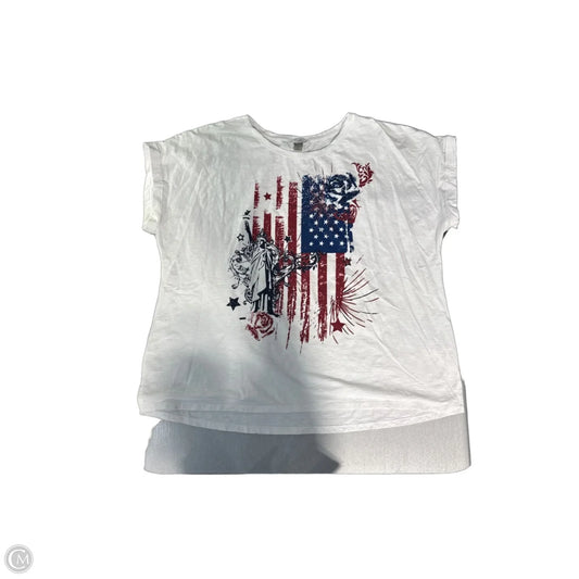 Top Short Sleeve By Cj Banks In White, Size: 3x